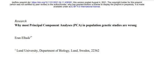 Disadvantages of Principal Component Analysis in Human Genome Analysis
