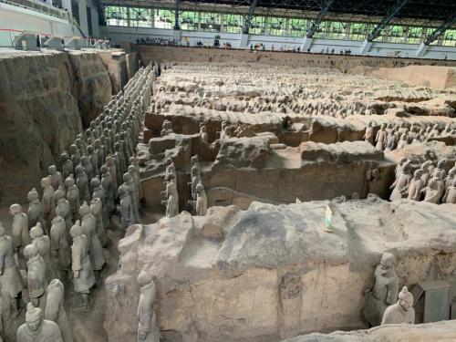 Terracotta Warriors and Horses of Qin Shihuang: Burnt over a large area, not recorded in history books, supposedly belong to strongest troops of Qin army.

